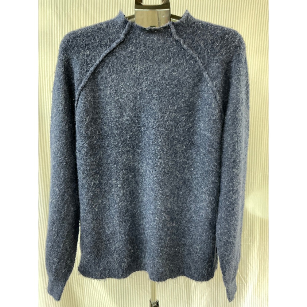 Wild Fable Navy Blue‎ Fuzzy Mock Neck Raglan Sweater Womens Medium